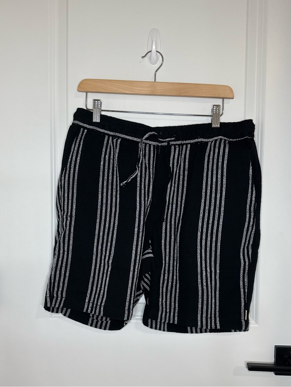 VSTR Premium Textured Black/White Striped Shorts